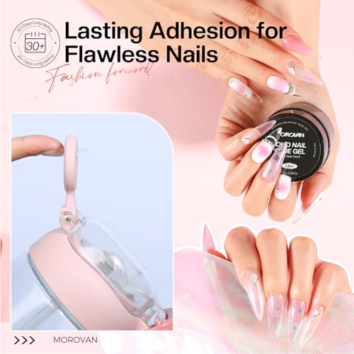 Morovan Cola de Gel Sólida para Unhas: 15G Cola de Gel Sólida para Unhas Postiças Gel Transparente C