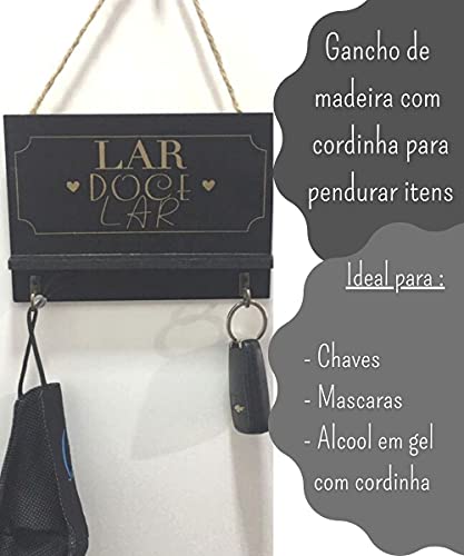 Porta chaves para porta gancho de madeira para pendurar chaves mascaras