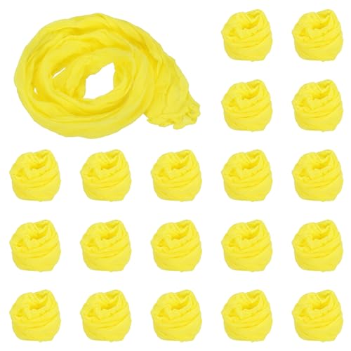PATIKIL Nylon Stockings DIY Flower, 20Pcs Stocking Flower Fabric Material Tensile Silk Stocking Flowers for DIY Flower Making Wedding Crafts Home Decoration, Yellow