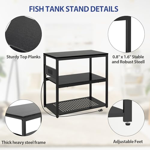 Support d'aquarium en métal à 3 niveaux capacité de 300 kg - 6