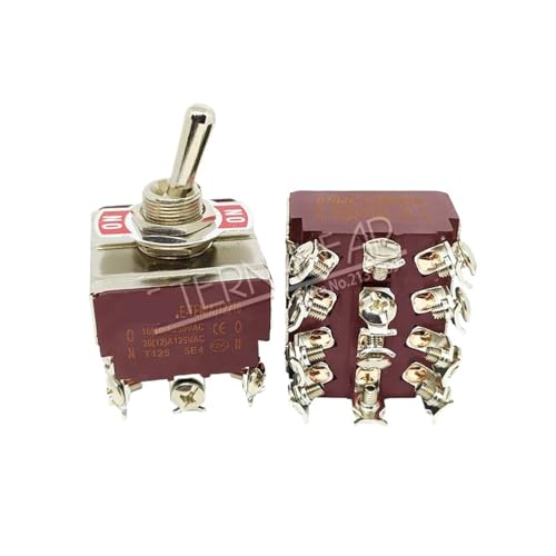 Interrupteur rotatif 4PDT E-TEN 13210 à levier métallique 16A 250VAC haute isolation