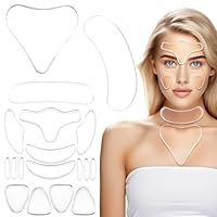 Hpmjz 18 Stück Gesichtsfalten Entferner Streifen Faltenpflaster Anti-Falten Silikon Stirnfalten Maske Wiederverwendbare Facial Patches Gesichtsfalten Pflaster Stirn Falten Pads für Augen Mund
