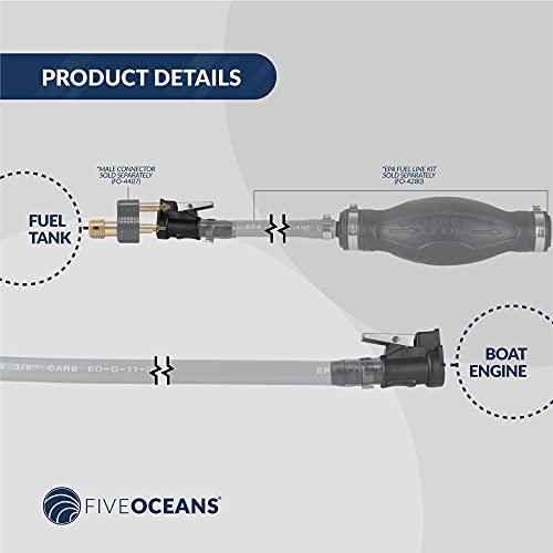 Five Oceans Fo2152 3/8 Inches Barb Female Fuel Line Quick Connector, Omc/Johnson/Evinrude, Built With Durable Materials, Compatible With Ethanol Blended Fuels #TOP4