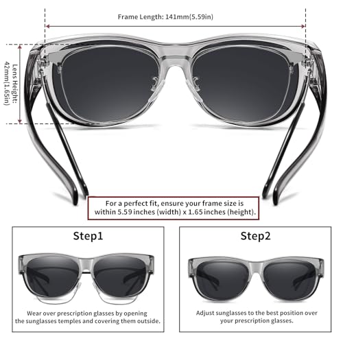 Image of HAOLOTA Sunglasses that Fit-Over Glasses Women Polarized, Trendy Cat Eye Sunglasses Wear Over Glasses, UV Protection