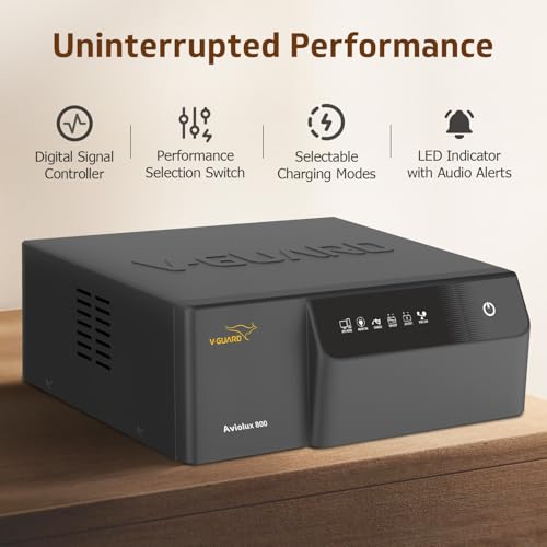 Image of V-Guard Inverter & Battery Combo (Aviolux 800 Inverter, VT 165S (154 Ah Tall Tubular Battery)) for Home, Office & Shops