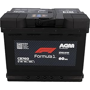 Formula 1 Autobatterie AGM 60 Ah/660A CB760, zyklenfest, wartungsfrei, AGM Batterie 12V Batterie Auto Starterbatterie