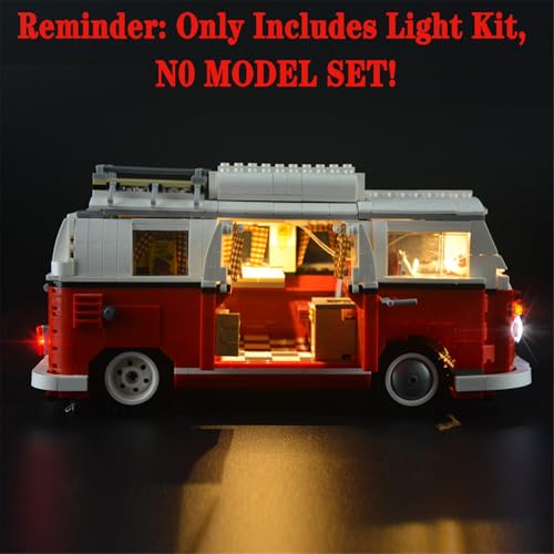 MENZAVA LED Light Set Compatible with LEGO 10220 Volkswagen T1 Camper Van CREATOR Expert Building Blocks Model - Model Set NOT Included - Image 4