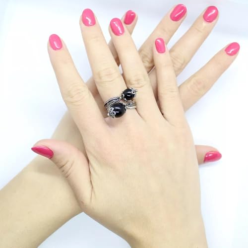 Alliance sarde argent pierre onyx bague réglable femme