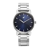 Fastrack Men Stunners Quartz Analog Blue Dial Silver Metal Strap Watch - 3278SM03