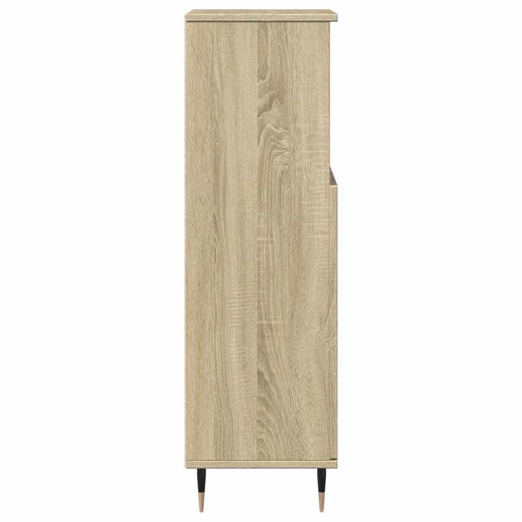 Armario de Baño con 3 Compartimentos y Puerta Reversible para Almacenamiento Organizado de Artículos de Tocador y Productos de Higiene Personal