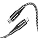 POWERADD USB C to Lightning Cable 3.3ft [Apple MFi Certified] Nylon Braided Fast Charging and Sync Cord for iPhone 11 11 Pro 11Pro Max XS Max XS XR Plus iPad and More(Support Power Delivery) (Black)