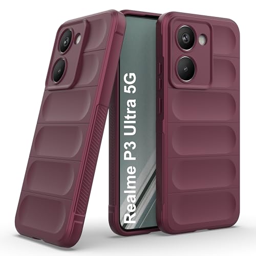 Image of amazon basics Back Case Cover for Realme P3 Ultra 5G | Compatible for Realme P3 Ultra 5G Back Cover | Liquid Silicon Magic Case with Camera Protection | Plum
