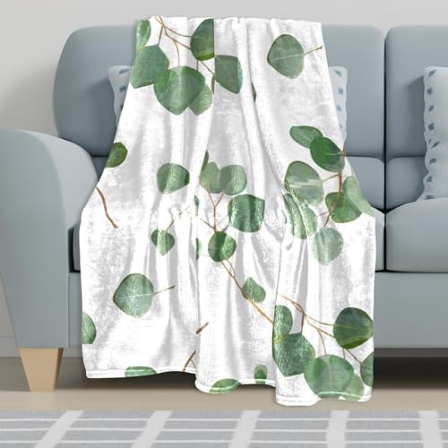 Couverture polaire plante verte contre le froid plaid doux canapé