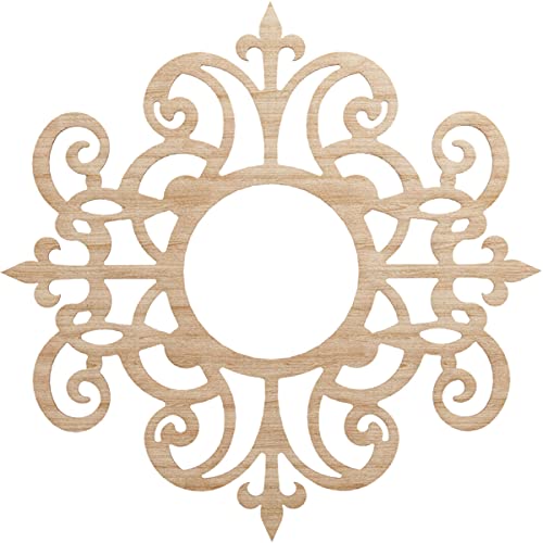 Ekena Millwork 32" OD x 10 3/8" ID x 3/8" T Dijon Wood Fretwork Pierced Ceiling Medallion, Alder