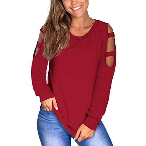 Sudadera para mujer, cuello redondo, manga larga,...