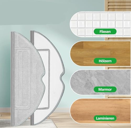 6 Stück Wischtücher Zubehörset für S8+/S8 Pro/G20 Roboter Staubsauger Mikrofaser Wischtuch Ersatzteile, Blau Grau