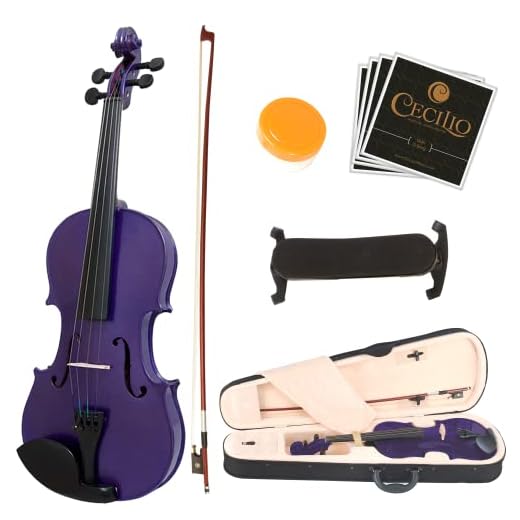 Mendini By Cecilio Violin- Beginner Kit For Student w/Hard Case, Rosin, Bow - Starter Violins, Wooden Stringed Musical Instruments