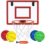 NI-ROU Indoor Mini Basketball Hoop and 4pcs Balls for Door Classroom Board Hoop Game Set for Kids Wa