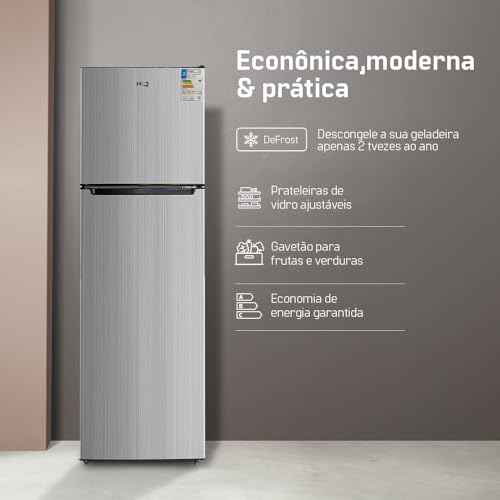 Geladeira Refrigerador HQ Defrost 290 Litros Preto/Cinza HQ-290RDF 127V - Imagem 7