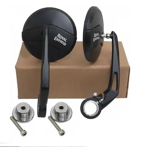 Handle Bar End Mirror Pair Round Convex For New Classic Reborn/New Bullet/Hunter/Meteor 350/Super Meteor 650/Containental GT/Interceptor/Himalayan 411,450/Scram 411/Guerrilla 450