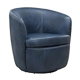 Parker Living Barolo - Vintage Navy 100% Italian Leather Swivel Club Chair