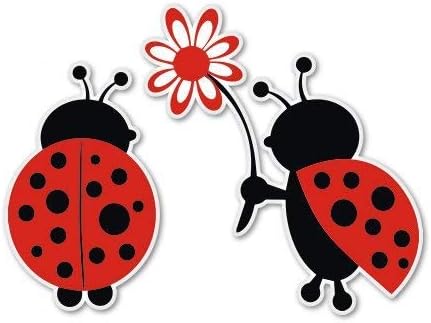 Calcomanía de vinilo con diseño de Ladybug Love - Calcomanía de vinilo para parachoques de ventana de coche, laptop