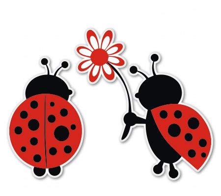 Carframes18 Ladybug Love Cute Vinyl Sticker - Car Window Bumper Laptop Bumper Sticker Decal