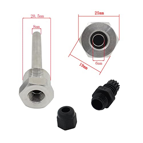 Otomatico Edelstahl 1/2 Zoll Thermowell - Eintauchen von 30mm bis 500mm - Thermopocket für Thermoelement