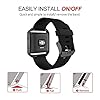Simpeak Bands with Frame Compatible with Fitbit Blaze, Silicone Replacement Band Strap with Stainless Steel Frame Case Replacement for Fitbit Blaze, Large, Black #4