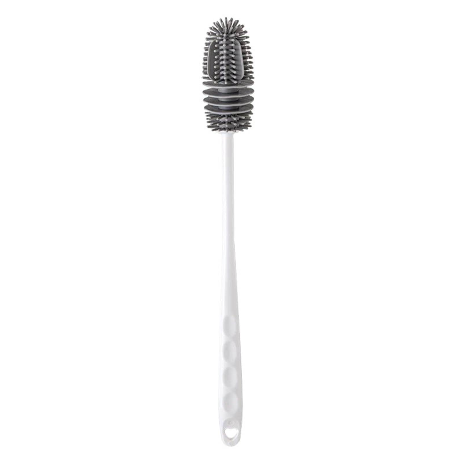 goupillon bouteille Brosse de nettoyage bouteilles en Silicone à Long manche, brosse cuisine, tasse verre, outils(White)