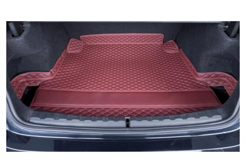 Tapis de coffre pour BMW Série 5 G60 2024 2025 sur mesure en cuir bordeaux