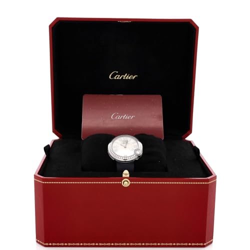 Pre-Loved Ballon Blanc de Cartier Quartz Watch Stainless Steel and Satin with Diamond Bezel 30, Silver2