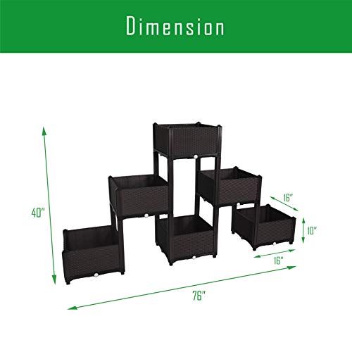 D'vine Dev Planter Raised Beds - Elevated Planter Garden Box With Drainage Plug Raised Garden Beds For Vegetable/Flower/Herb Outdoor Standing Planter Beds Gardening Kit, Rgb-6 #TOP3
