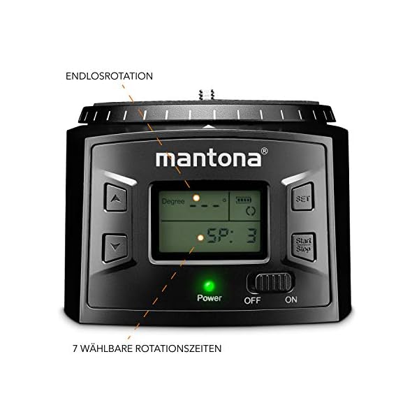 Mantona Elektrischer 360° Panoramakopf - Programmierbarer Stativkopf für Zeitraffer & Intervallaufnahmen, 2 kg Tragkraft, idealer Schwenkkopf für GoPro Action-Kameras & Smartphones – Bild 6
