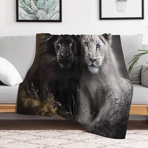Manta de franela de tigre 3D de 130x180 cm suave para sofá 3