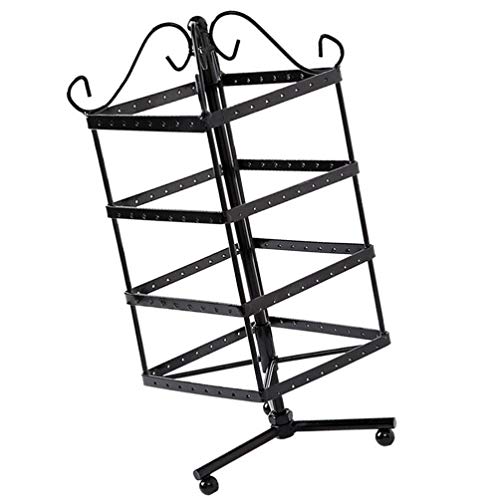 Cabilock 1pc Iron Square Rotating Jewelry Display Rack for Earrings and Accessories Storage Stylish Household Organizer for Home and Jewelry Management