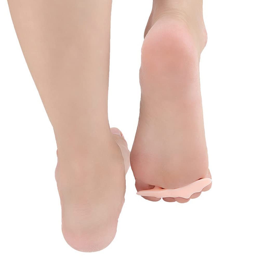 Separador de dedos de gel, separadores de cuatro agujeros para dedos de los pies curvados, dedos superpuestos, ampollas, alivio del dolor por fricción de silicona apretando evitando el separador