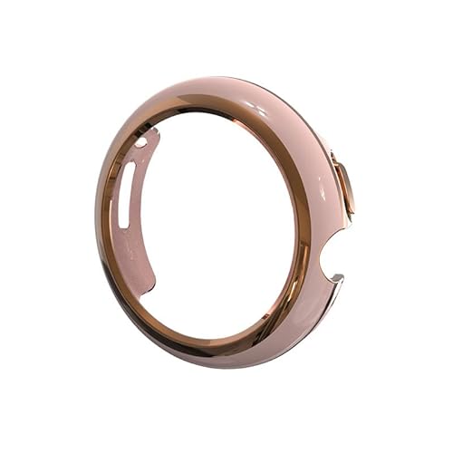 【CYBERGARAGE】スマートウォッチ保護ケース・Google Pixel Watch 2用 ケース プラスチック メッキ ハードケース グーグル ピクセル ウォッチ カバー pixelwatch2 ピクセルウォッチ2(ピンクローズゴールド)