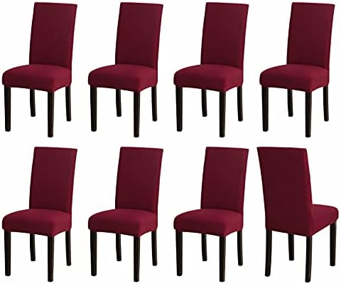 Sufdari Chair Covers 6 Grey ,Stretch Dining Chair Covers, Spandex seat Covers for Dining Chairs ,Elastic Washable Chair Protectors for Dining Room,Hotel,Restaurant,Banquet (6, Grey)