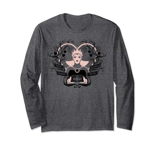 T-shirt Disney Villains Evil Queen manches longues noir vêtement Heart Belongs To Me