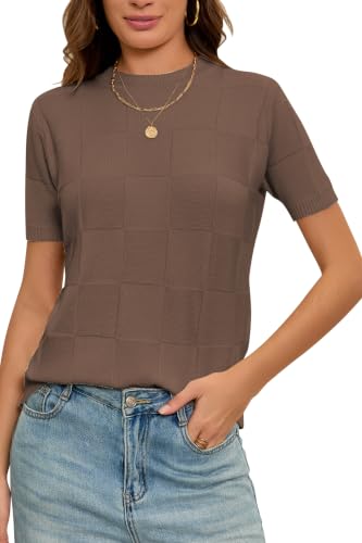 Image of Cakulo Women's Short Sleeve Summer Sweater Knit Tops