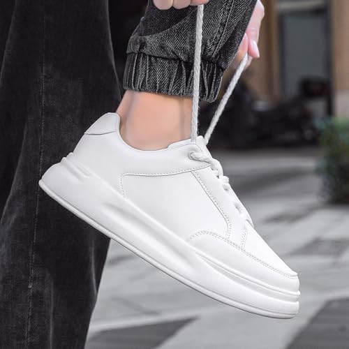 Women's Platform Fashion Sneakers Thick Sole Suede Genuine Leather Classic Rubber Gum Sole Low Top Casual Walking Shoes3