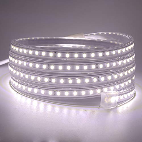 Image of KISUFU 110V COB LED Strip Light, 2835 120 LEDs /m s Super Bright IP65 Waterproof Flexible & Cuttable COB Strip Lights for DIY TV Backlight Bedroom Kitchen Home Outdoor Decor