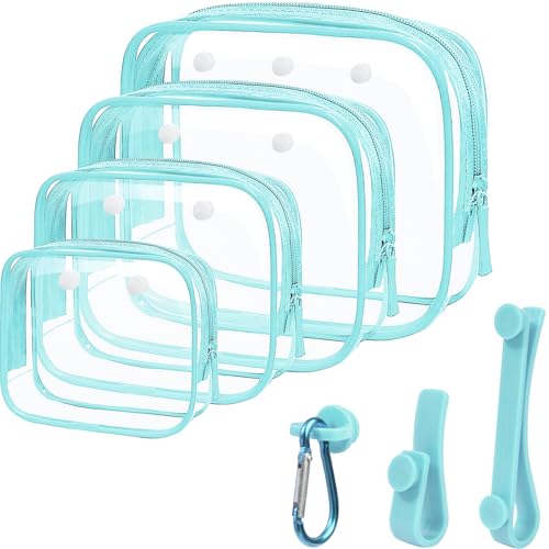 Image of LETGO 4 PCS Clear Insert Bag for Bogg Bag, 4 Sizes Waterproof Beach Bag Organizer Pouch with Bogg Bag Hooks Accessories,Transparent Zipper Makeup Toiletry Bag for Rubber Tote Bag Beach Travel