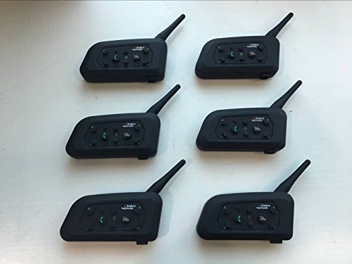 6 Personas VNETPHONE Bluetooth Intercom 6 Piezas Motocicleta V6 1200 M Full Duplex BT Interphone Esquí Scooter Comunicación Impermeable Casco de Moto Casco Auricular Avanzado Control de Ruido