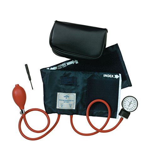 Medline Neoprene Handheld Aneroid Sphygmomanometer, Accurate Readings, Navy, Large Adult Blood Pressure Cuff