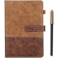 SIMDAO Cuaderno de cuero A5 con bolígrafo, diario de 240 páginas