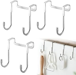 QOCO Shower Screen Hooks, 3Pcs No Drilling Towel Hanger Bathroom Holder Hook for Cupboard Door Kitchen Drawer Cabinet Wardrobe Non-Slip Scratch Protection