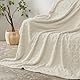 WONGS BEDDING Kuscheldecke Flauschig Decken für Sofa, Boho Decke Sofadecke Wolldecke 220x240, Fleecedecke, Wohndecke, Couchdecke Weiche Warme für Bett Couch Blanket, Weiß Creme