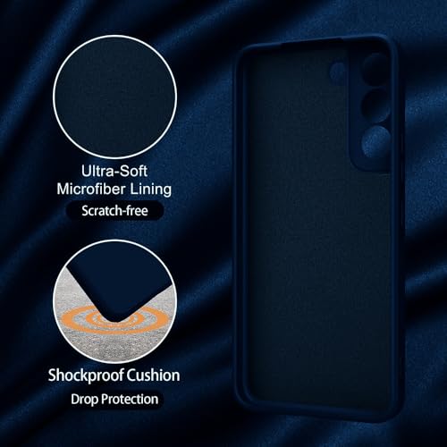 Image of Back Cover for Samsung Galaxy S22 5G | Full Camera Protection | Premium Liquid Silicon Case | Flexible Bumper Case for Samsung Galaxy S22 5G (Dark Blue)